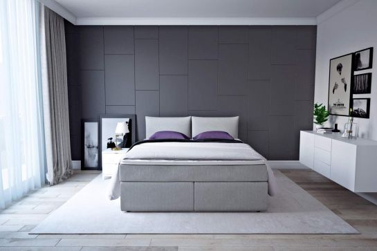 Noble Boxspringbett mit TFK-Matratze und Topper