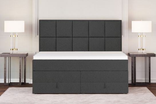 Dream Boxspringbett mit Bettkasten grau